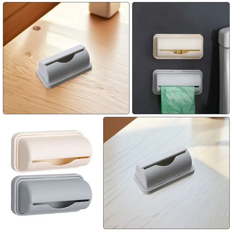 Home Bathroom Shelf - 1/2/3/4Pcs Wall-Mounted Trash Bag Dispenser Kitchen