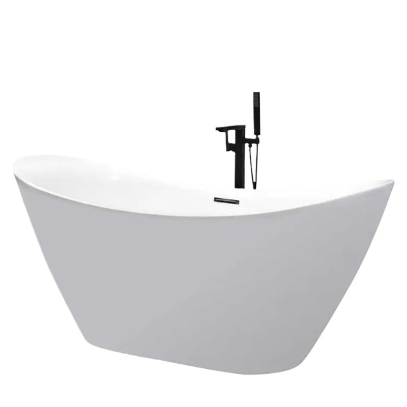 Home Bathroom Tub - Freestanding Acrylic Ingot Bathtub Thin Edge