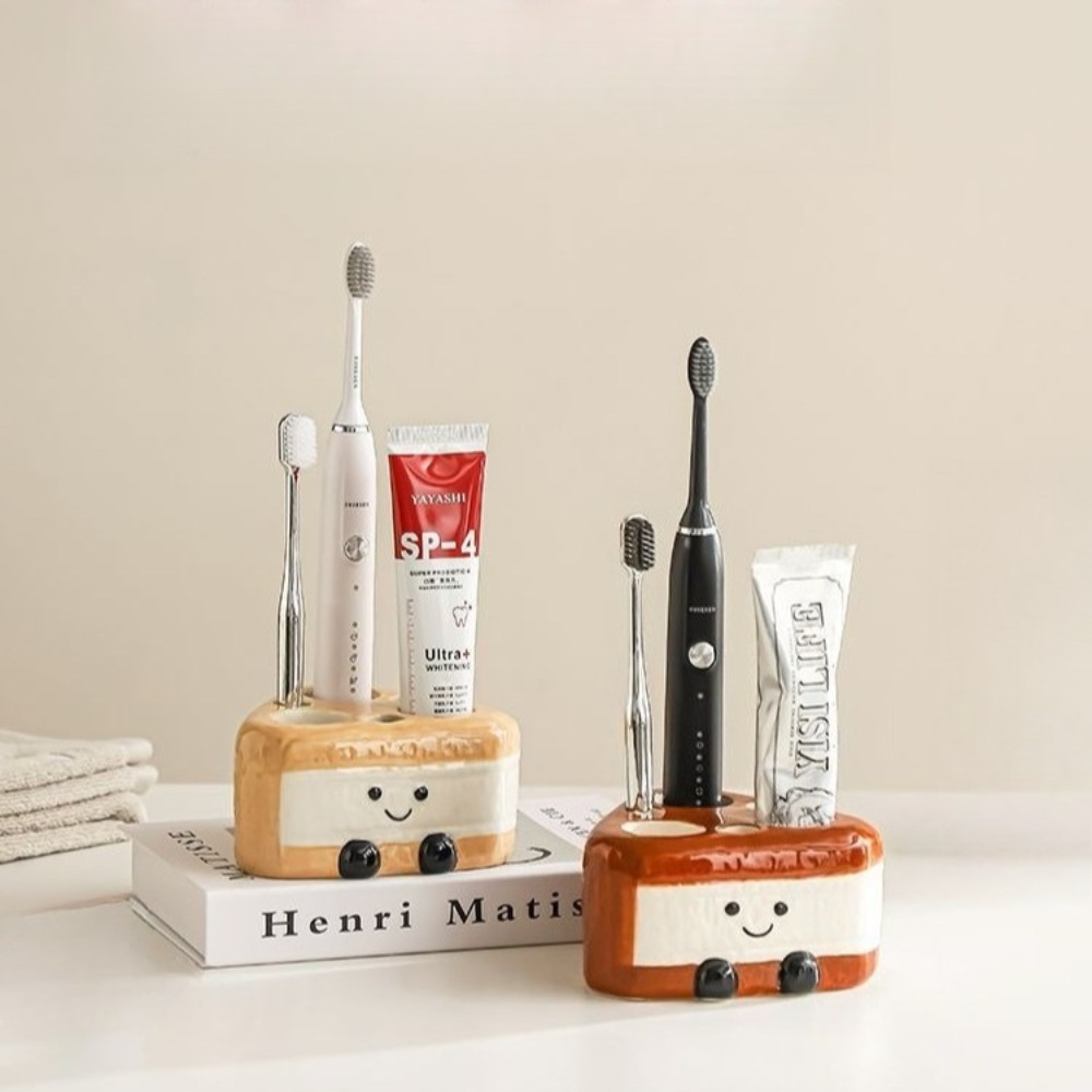 Home Bathroom Wash Basin - Ceramic Bathroom Toothbrush Storage Rack Washbasin
