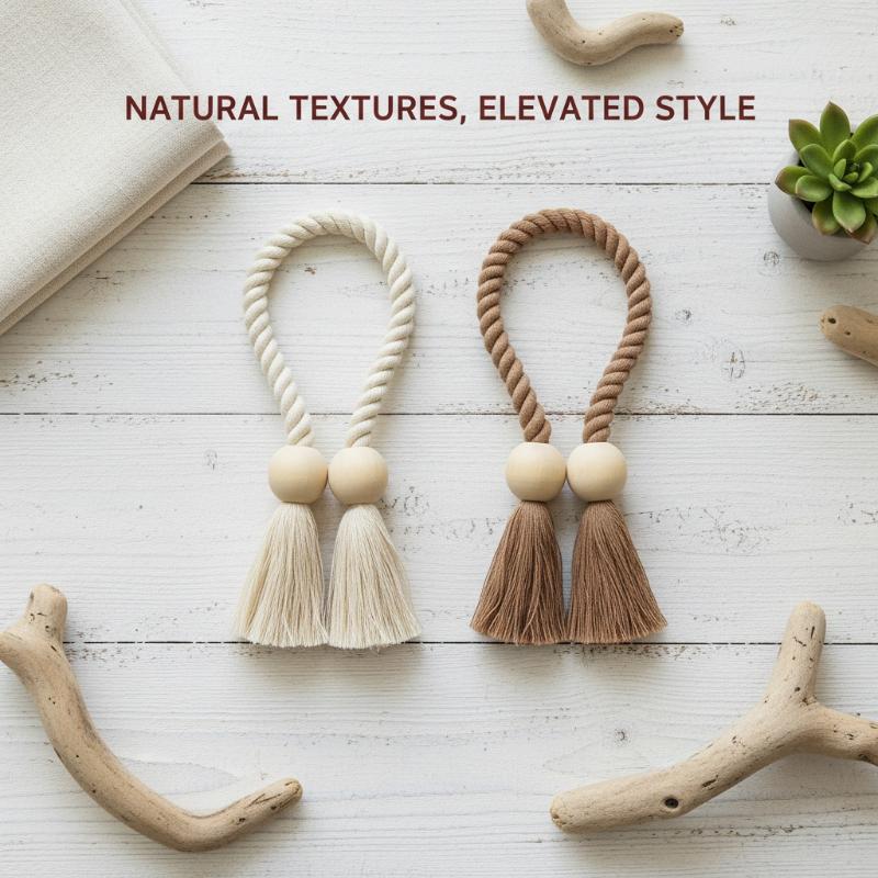2Pcs Magnetic Wooden Tassel Wi - Jet Home Bathroom Accessories ulasan dan harga