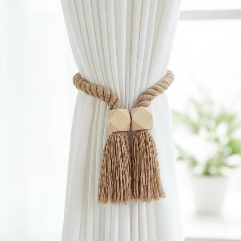 2Pcs Magnetic Wooden Tassel Wi - Jet Home Bathroom Accessories ulasan dan harga