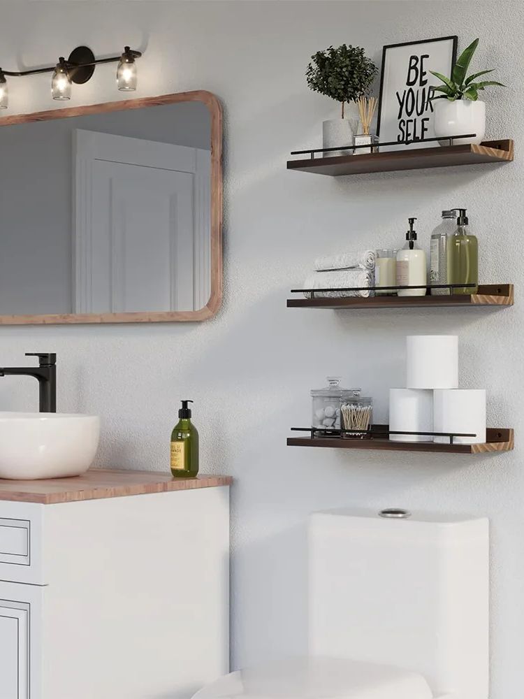 Wooden Storage Rack Bathroom K - Home Bathroom Shelf ulasan dan harga