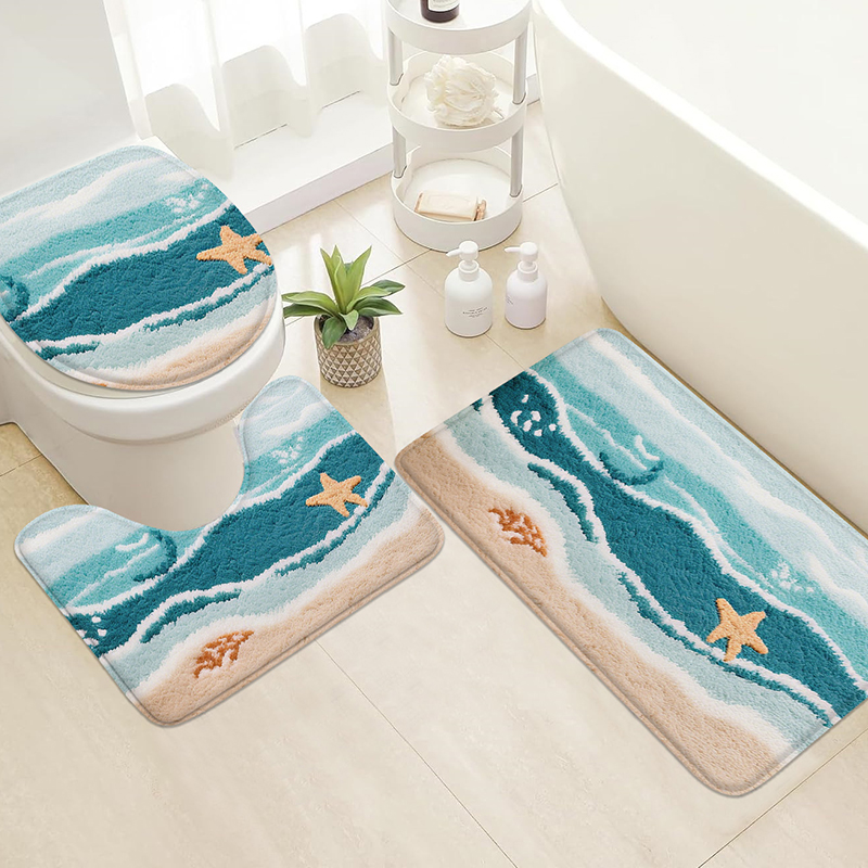 Beach starfish printed home ma - Home Bathroom Wash Basin ulasan dan harga