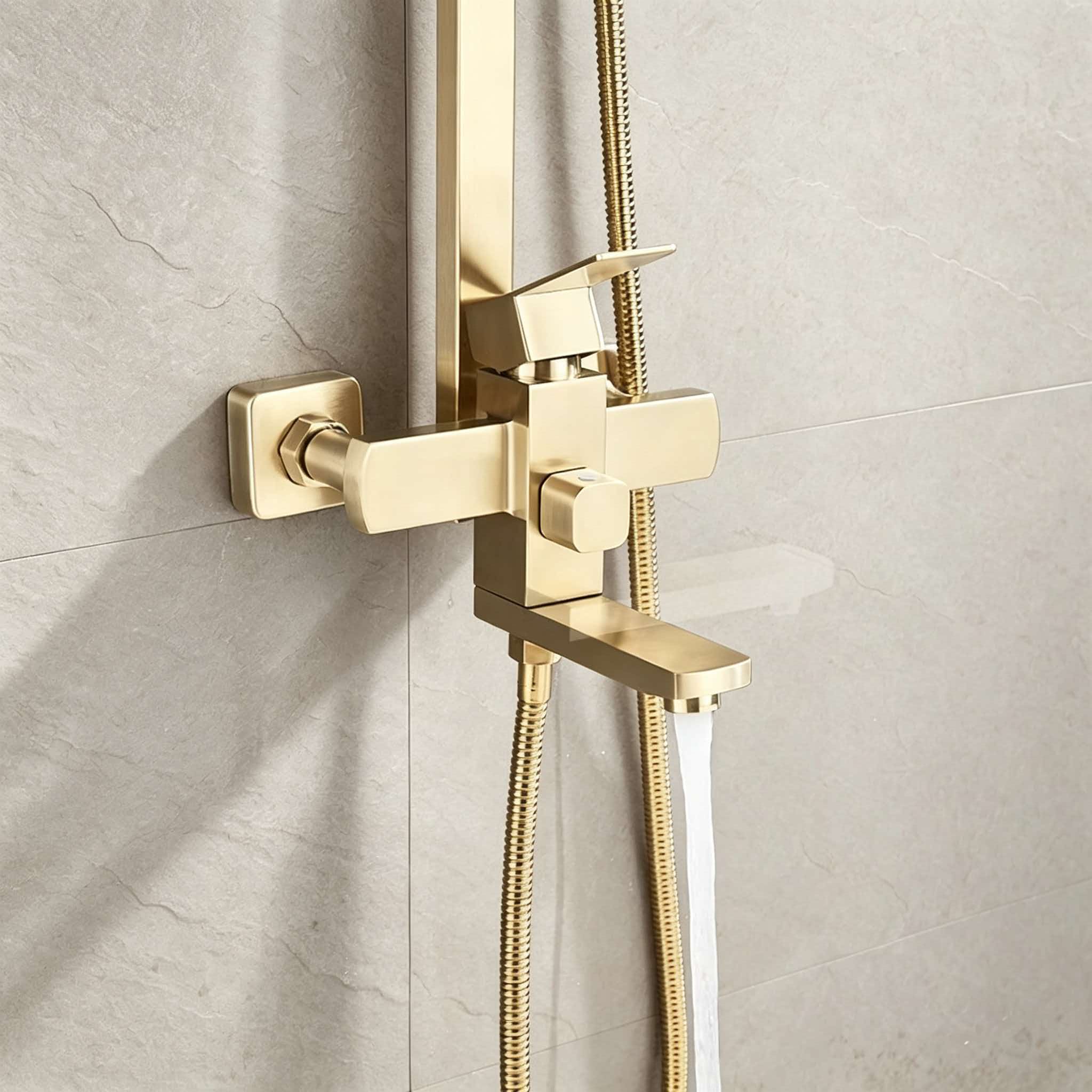 Gold shower set stainless stee - Home Bathroom Faucets ulasan dan harga