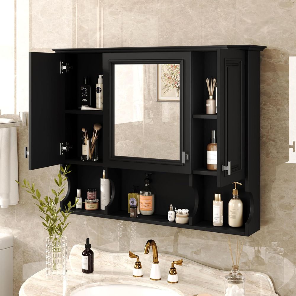 Bathroom Wall Cabinet with Mir - Home Bathroom Shelf ulasan dan harga