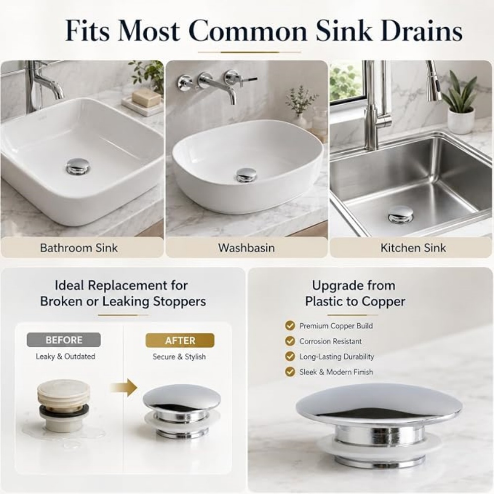 Washbasin Drain Press Type Lea - Home Bathroom Wash Basin ulasan dan harga