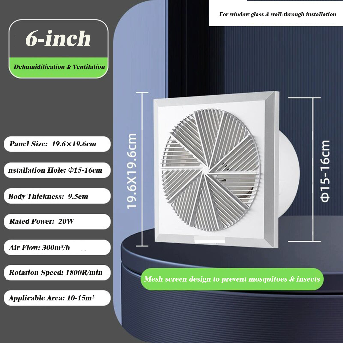 4/6/8 Inch Mosquito Proof Wind - Home Bathroom Vent Fans ulasan dan harga