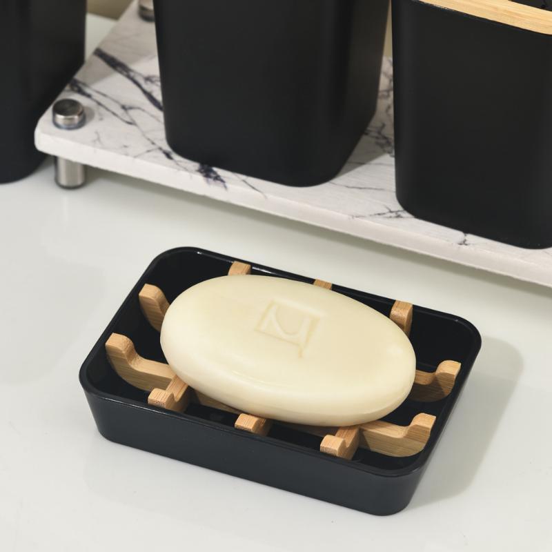 Soap Holder Bathroom Bamboo Dr - Jet Home Bathroom Accessories ulasan dan harga