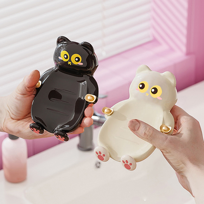 1pc Lucky Cat Soap Box Bathroo - Jet Home Bathroom Accessories ulasan dan harga