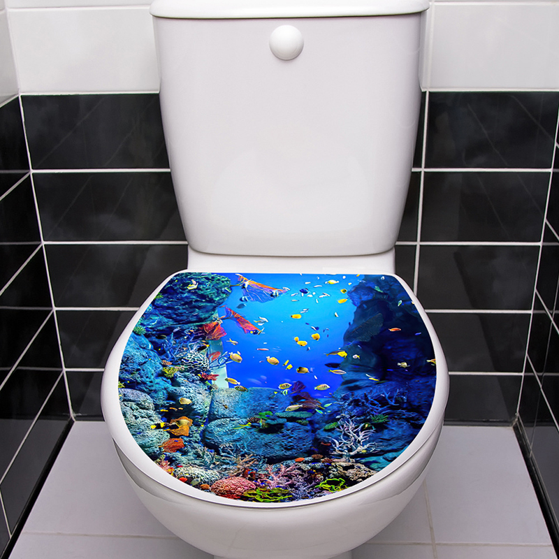 1pcs 3D Toilet Seat Wall Stick - Jet Home Bathroom Accessories ulasan dan harga