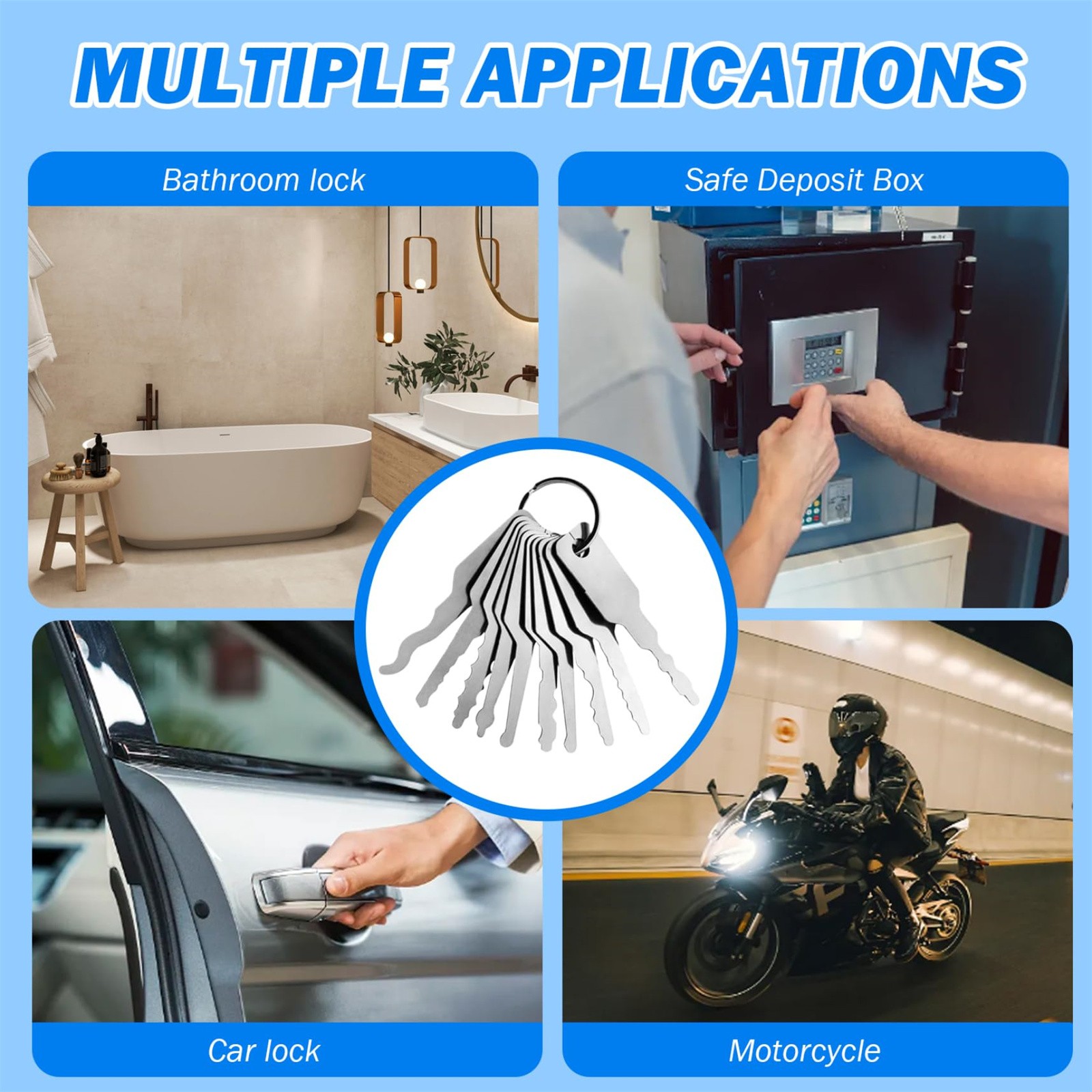 10pcs/Lot Uncut Key Blanks Loc - Home Bathroom Lock ulasan dan harga