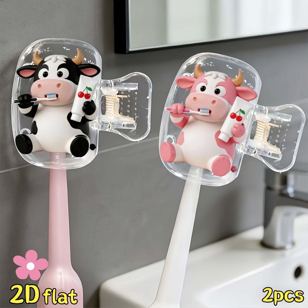 2pcs Cow Toothbrush Holder Tra - Home Bathroom Essentials ulasan dan harga
