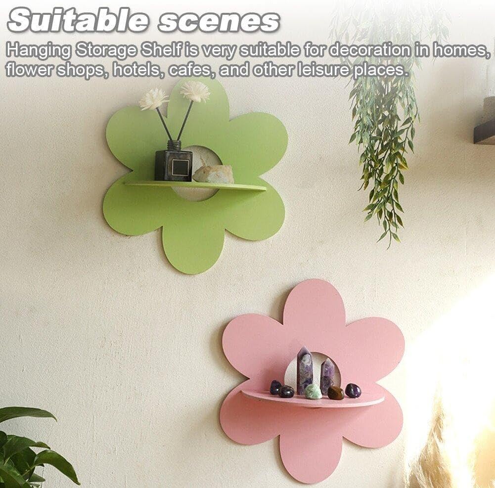 Flower Shape Wall Storage Hold - Home Bathroom Shelf ulasan dan harga