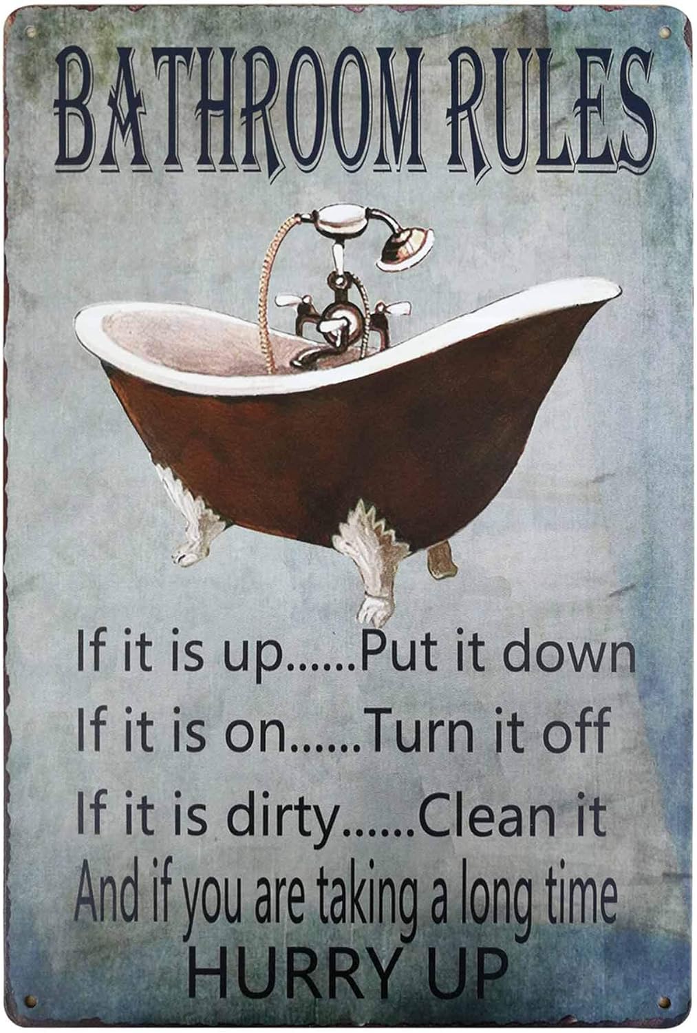 PXIYOU Rustic Bathroom Rules T - Home Bathroom Tub ulasan dan harga