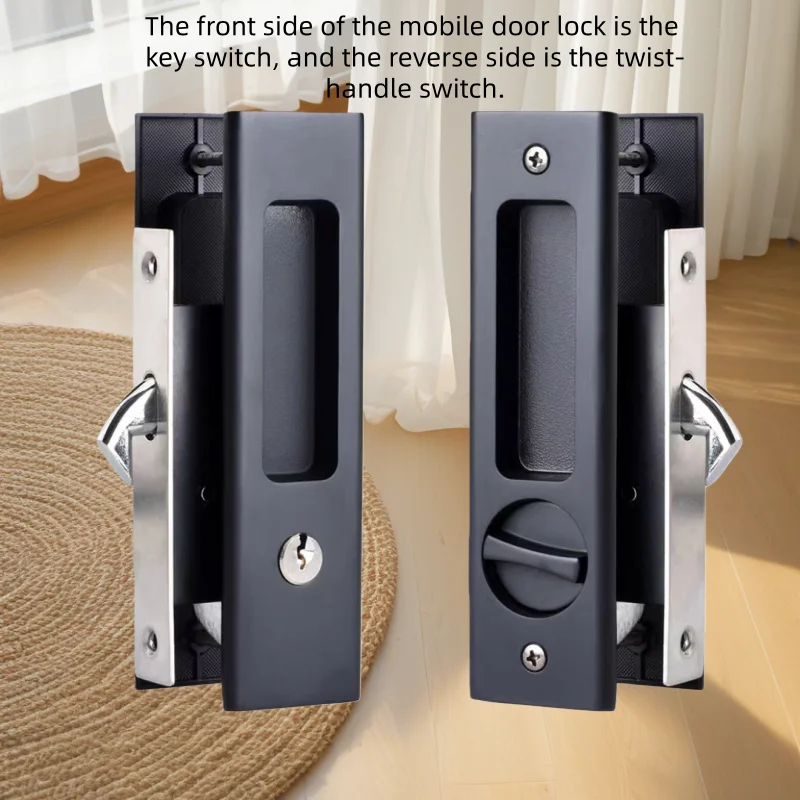 Heavy-Duty Black Sliding Door  - Home Bathroom Lock ulasan dan harga