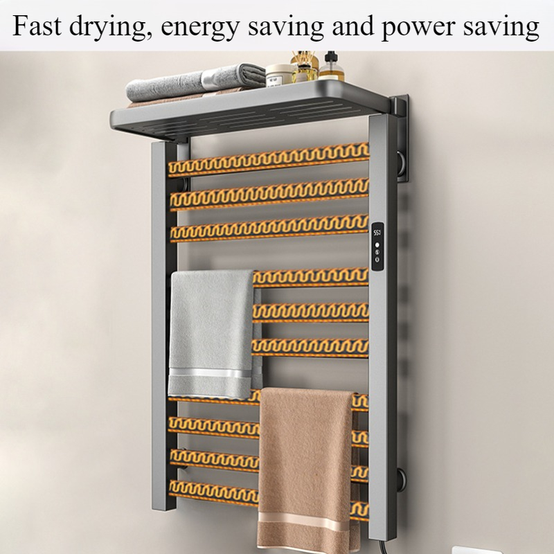 Metal Electric Heat Towel Rail - Home Bathroom Shelf ulasan dan harga